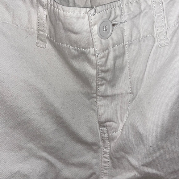 White Zip Fly Shorts - Picture 2 of 5